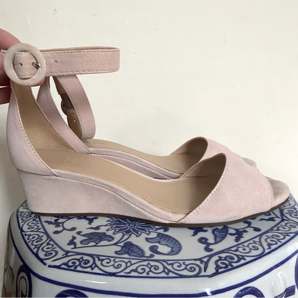 J. Crew Laila Wedge Sandals | Size 6.5 | Light Pink